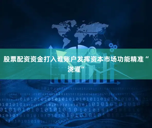 股票配资资金打入谁账户发挥资本市场功能精准“浇灌”