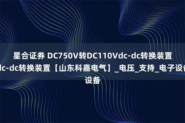 星合证券 DC750V转DC110Vdc-dc转换装置 dc-dc转换装置【山东科嘉电气】_电压_支持_电子设备
