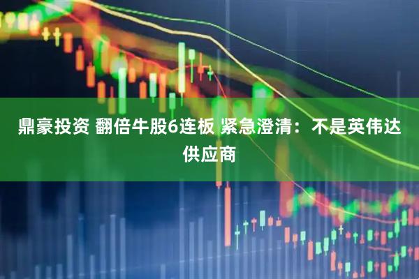 鼎豪投资 翻倍牛股6连板 紧急澄清：不是英伟达供应商
